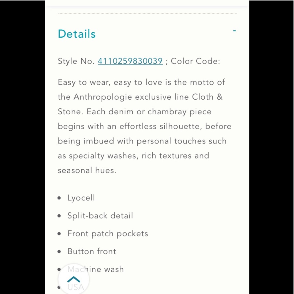 Cloth And Stone Chambray Button Down Split Back - image 6